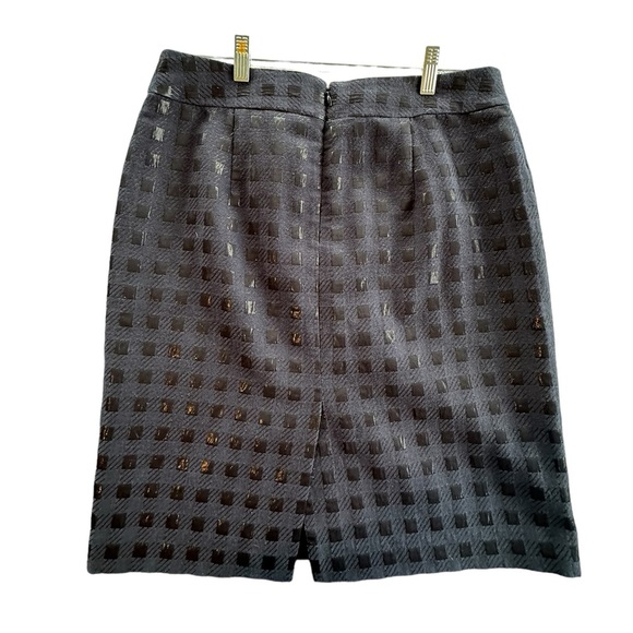 Banana Republic Women's Navy & Black Windowpane Check Career Pencil Skirt Size 8 - Picture 3 of 5